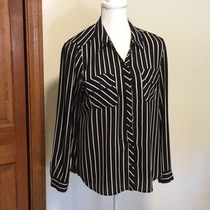 Roz & Ali EUC Black & White Blouse